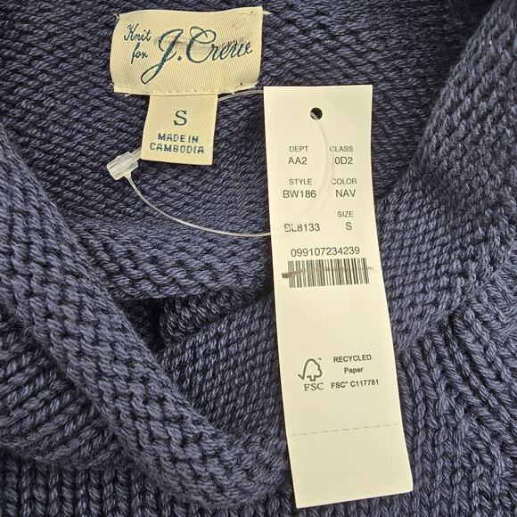 J. Crew Mens size S 1988 Rollneck Cotton Long Sleeve Sweater Navy BW186 NEW - Picture 5 of 8